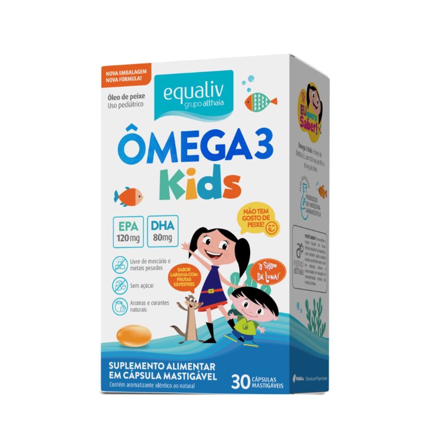 Equaliv Suplemento Alimentar Omega 3 Kids 30 Cápsulas Nova Formula